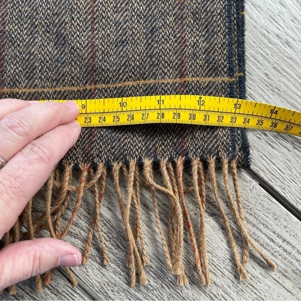 Henry White Dublin 100% Lambswool Plaid Fringed Wrap Scarf